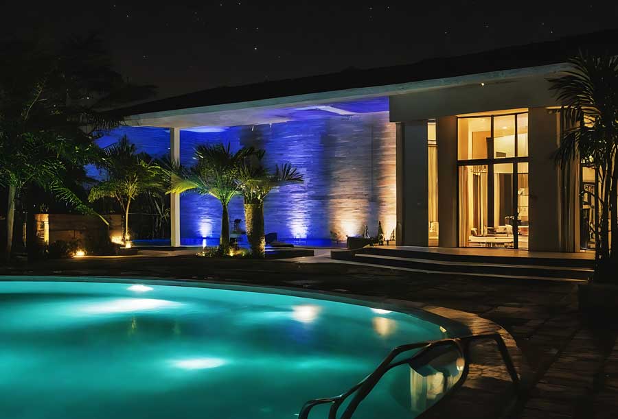 swimming pool in the back yard of a villa in dubai